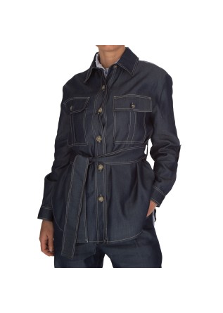 womens jacket kartika denim belt blue