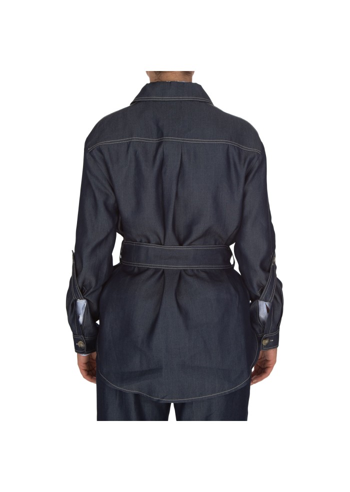 damen jacket kartika gurtel denim blau
