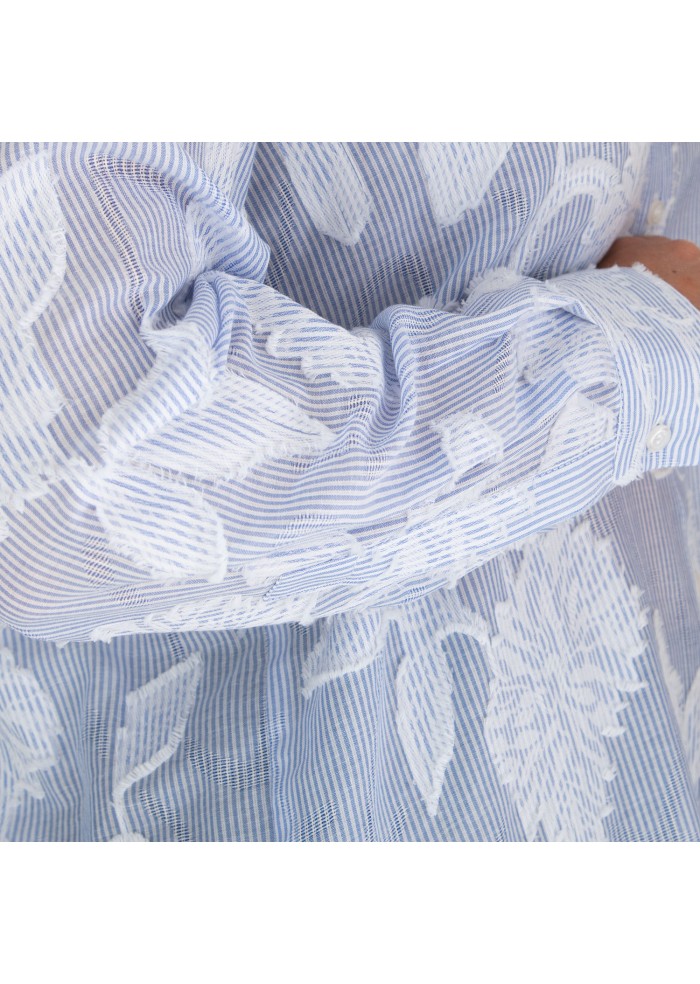 womens shirt kartika flower power light blue white