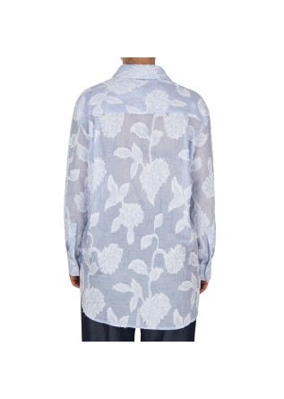 camicia donna kartika flower power azzurro bianco