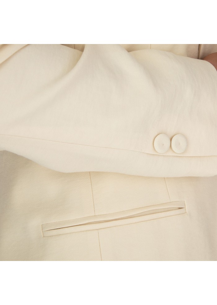 womens jacket blazer kartika single breasted closure cream white