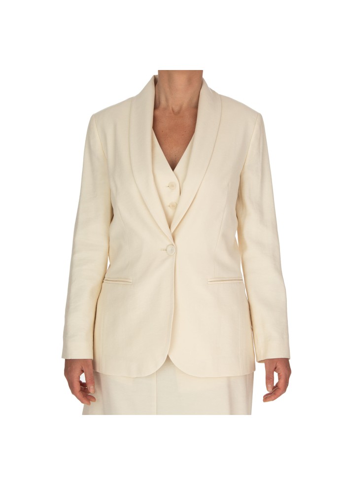 damen blazer jacke kartika einreihiger verschluss cremeweiss