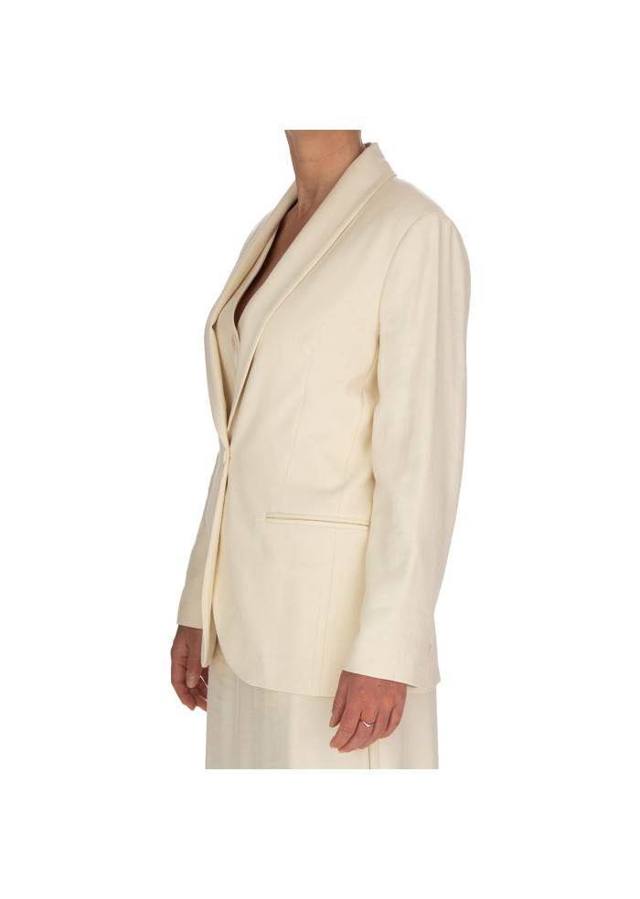 womens jacket blazer kartika single breasted closure cream white