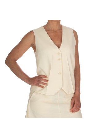 womens vest kartika v neckline cream white