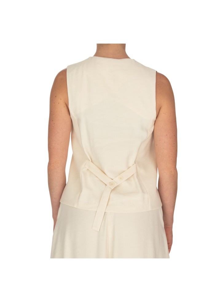 womens vest kartika v neckline cream white