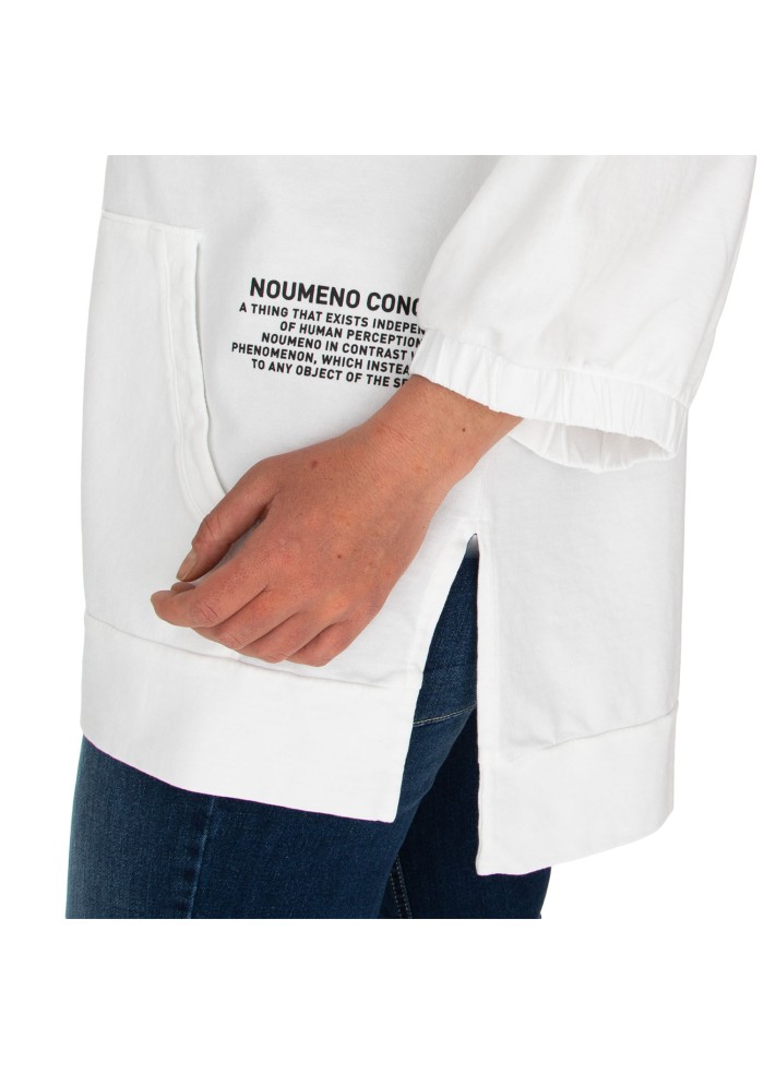 damen sweatshirt oversize noumeno concept kapuze weiss