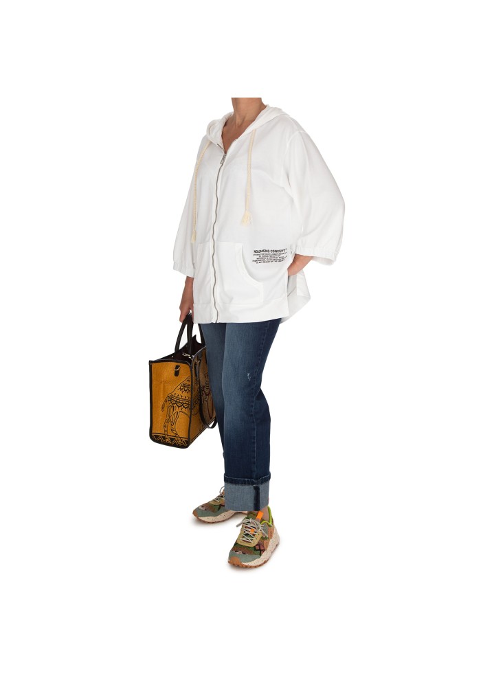 damen sweatshirt oversize noumeno concept kapuze weiss
