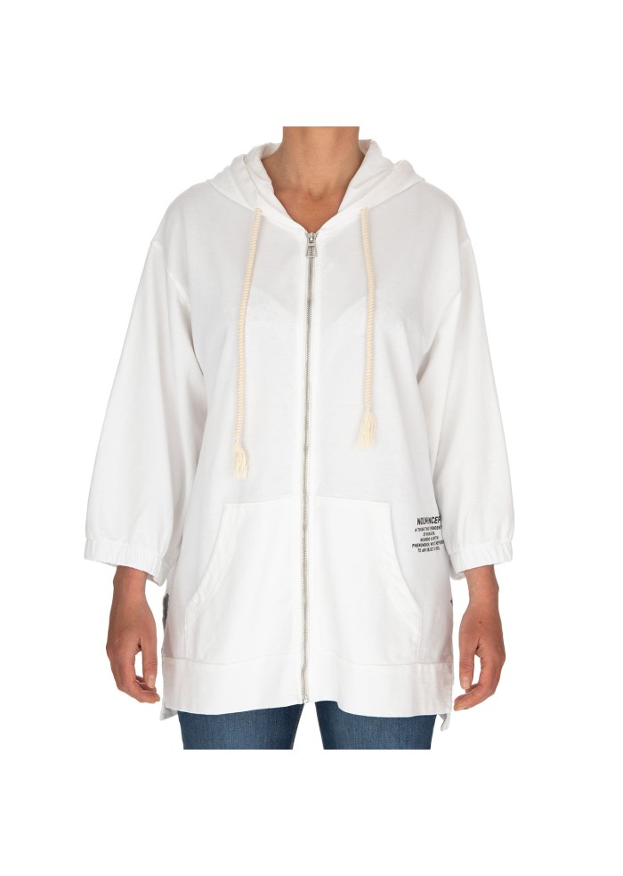 damen sweatshirt oversize noumeno concept kapuze weiss