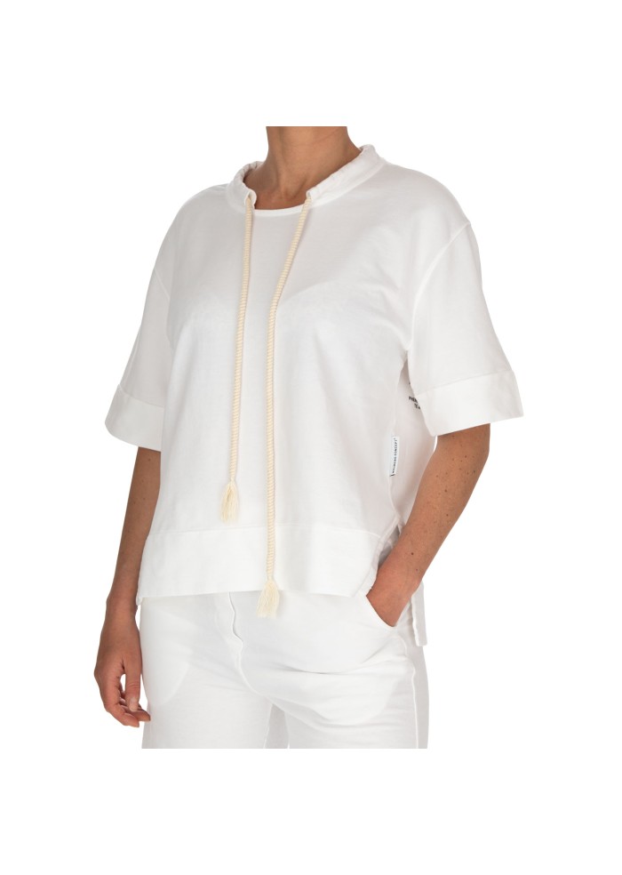 t shirt oversize donna noumeno concept microstampa bianco