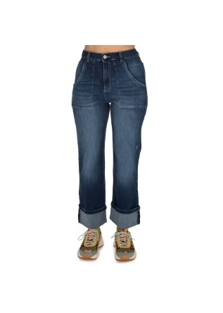 womens jeans noumeno concept denim turned up hem blue