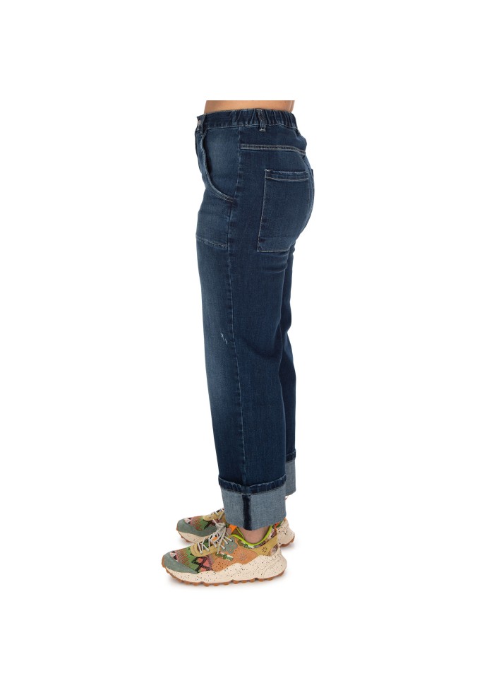 womens jeans noumeno concept denim turned up hem blue