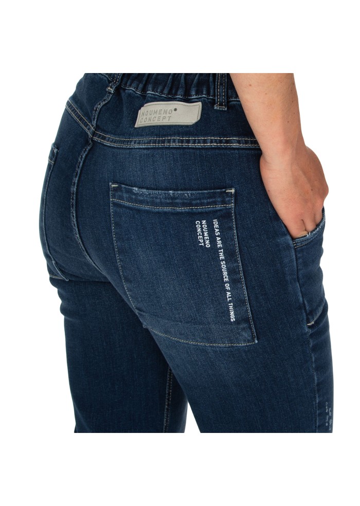 womens jeans noumeno concept denim turned up hem blue