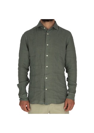 herren shirt mastricamiciai luca leinen militargrun