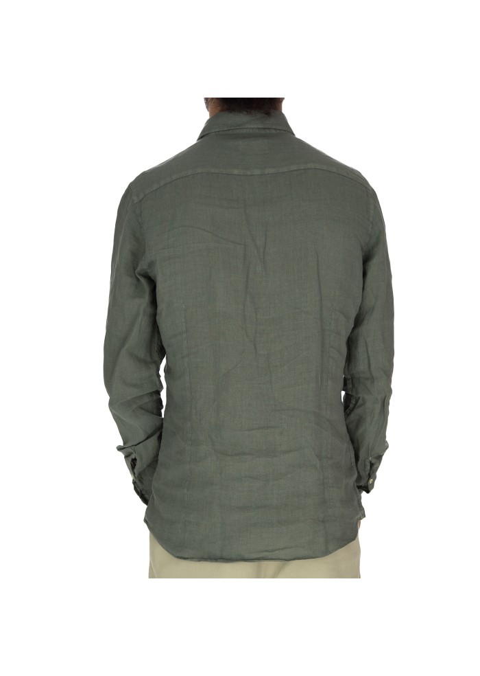 herren shirt mastricamiciai luca leinen militargrun