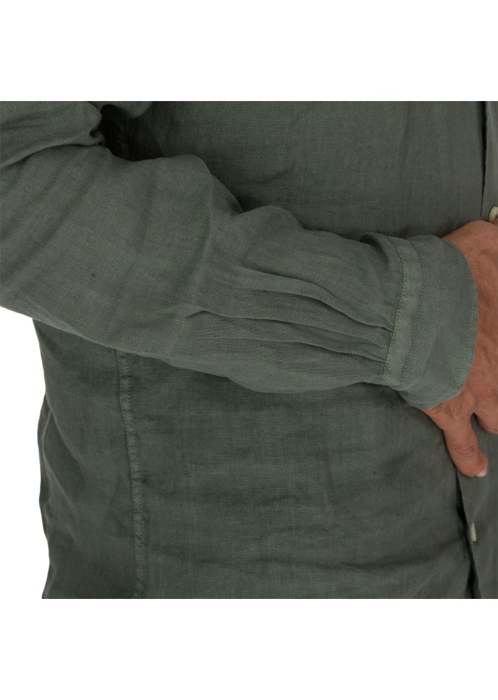 mens shirt masticamiciai luca linen military green