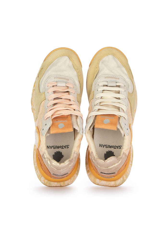 womens sneakers satorisan chacrona linen orange multicolor