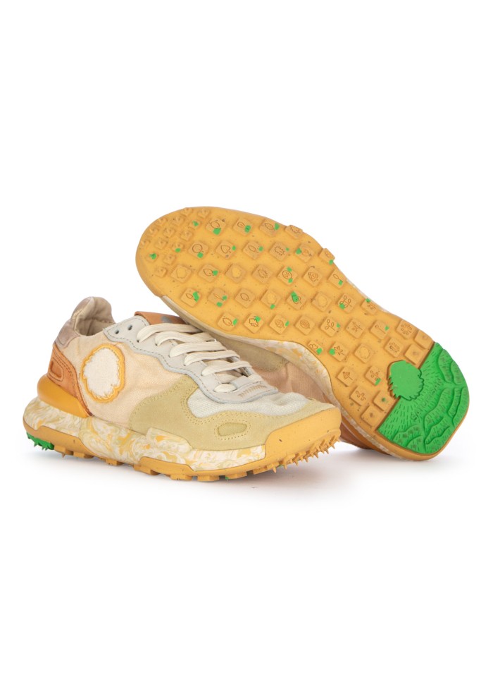 womens sneakers satorisan chacrona linen orange multicolor