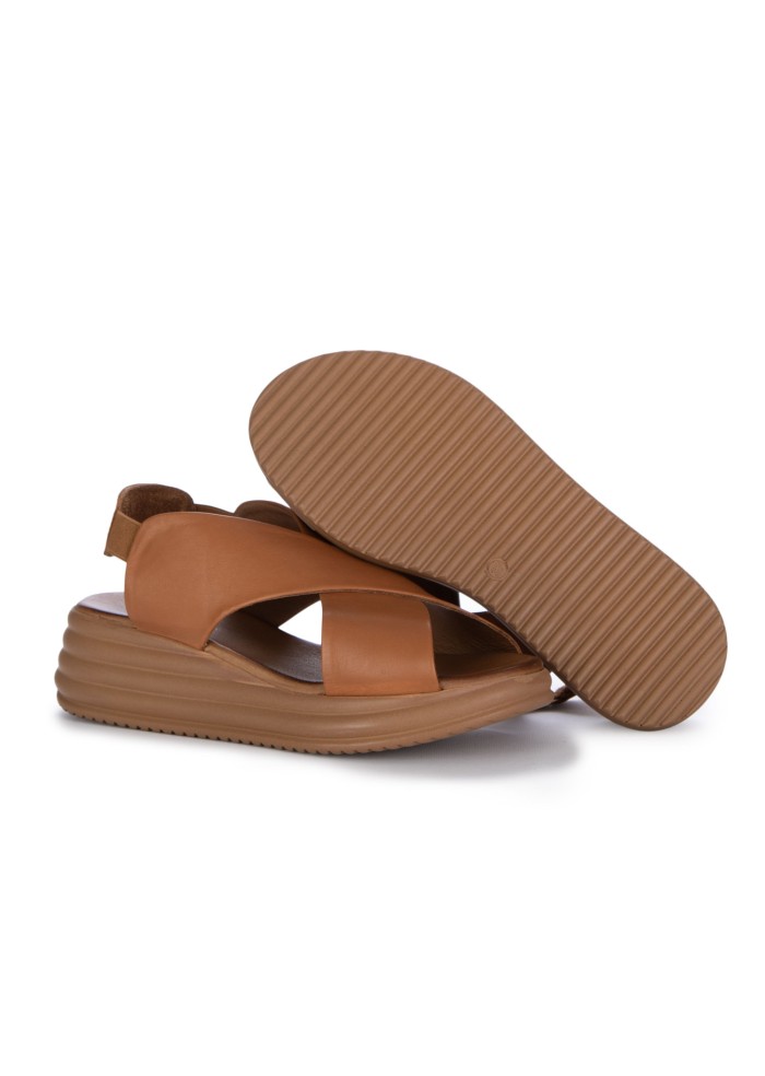 sandali donna bueno fascette incrociate marrone