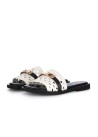 PIXY | SANDALI FLAT DETTAGLIO DORATO BIANCO NERO