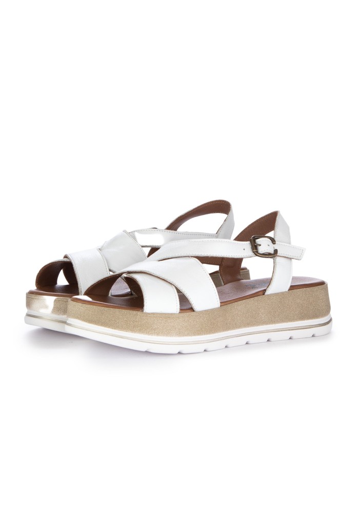 damen sandalen bueno gekreuzten riemen weiss