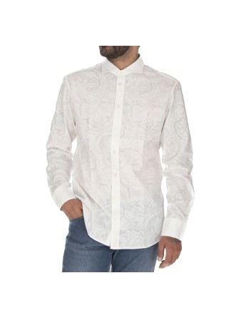 herren hemd bastoncino paisleymuster weiss