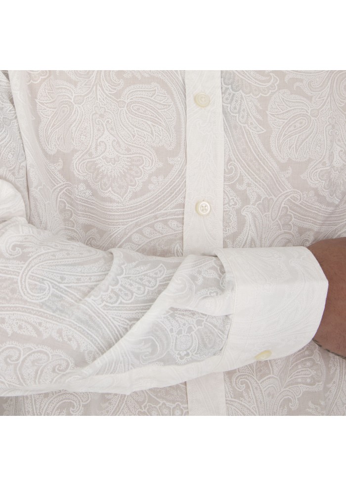 herren hemd bastoncino paisleymuster weiss