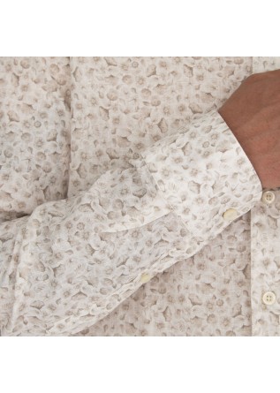 BASTONCINO | HEMD BLUMENMUSTER WEIß BEIGE