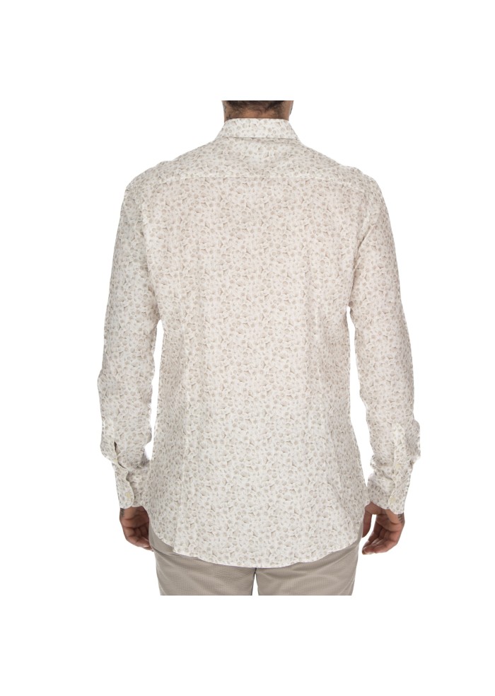 herren hemd bastoncino blumenmuster weiss beige