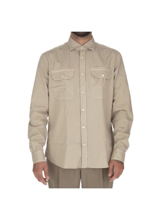 camicia uomo mastricamiciai luca tasche frontali beige