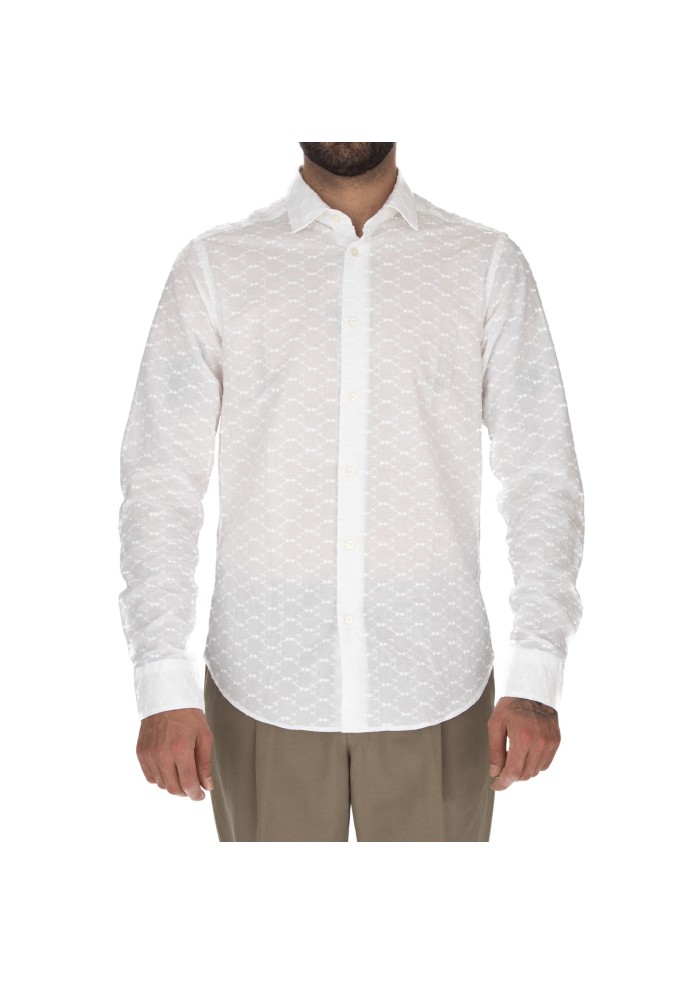 camicia uomo liberty rose ricami bianco