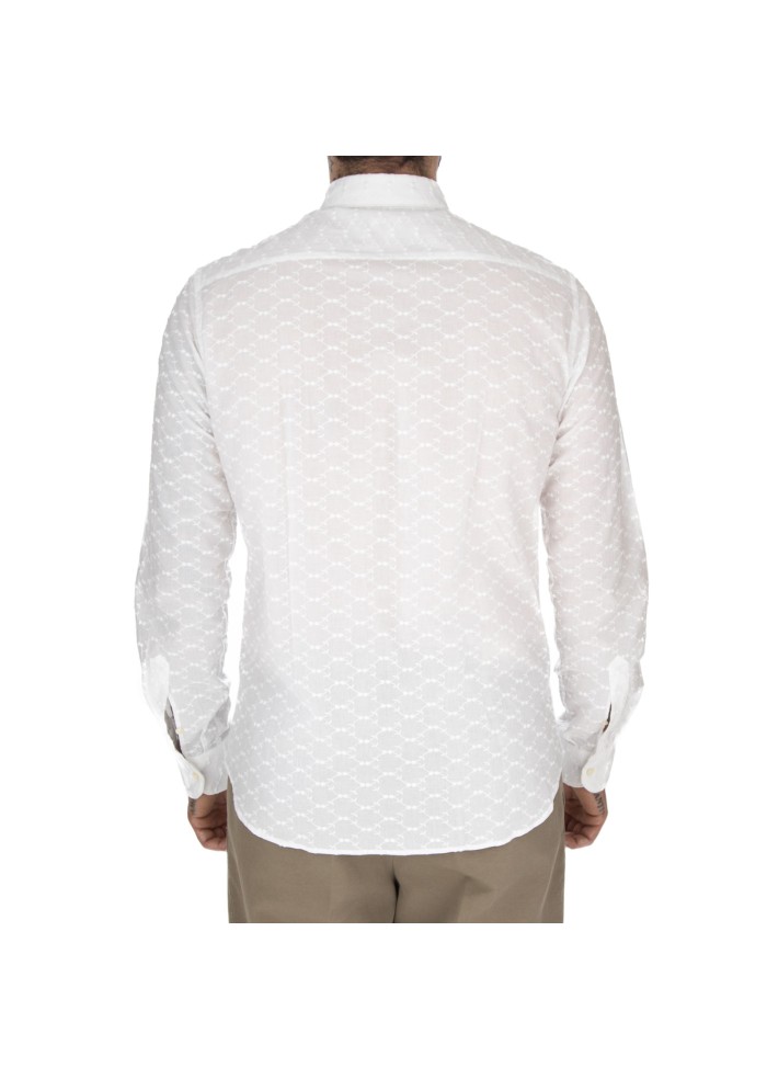 camicia uomo liberty rose ricami bianco