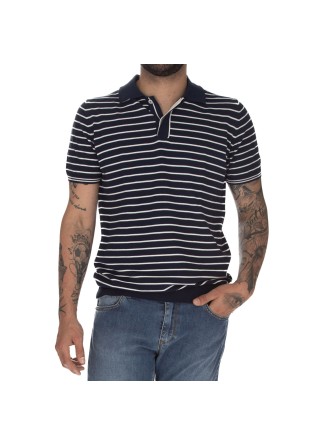 herren poloshirt wool & co querstreifen blau weiss