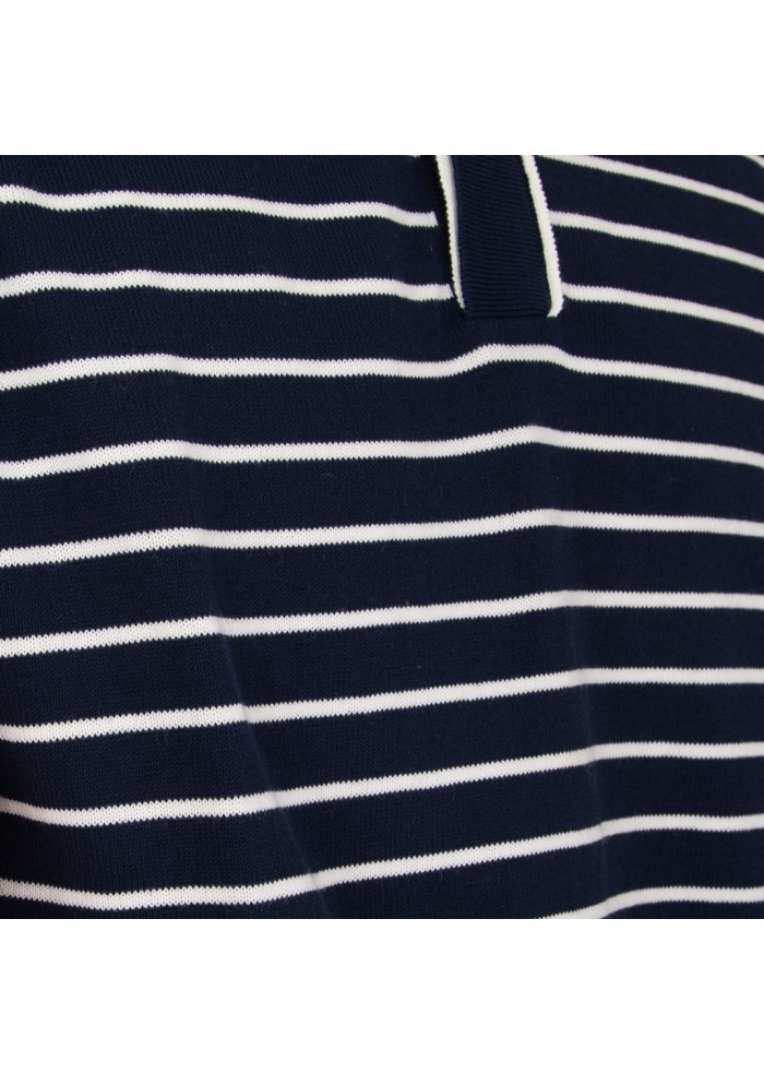 polo uomo wool & co righe orizzontali blu bianco