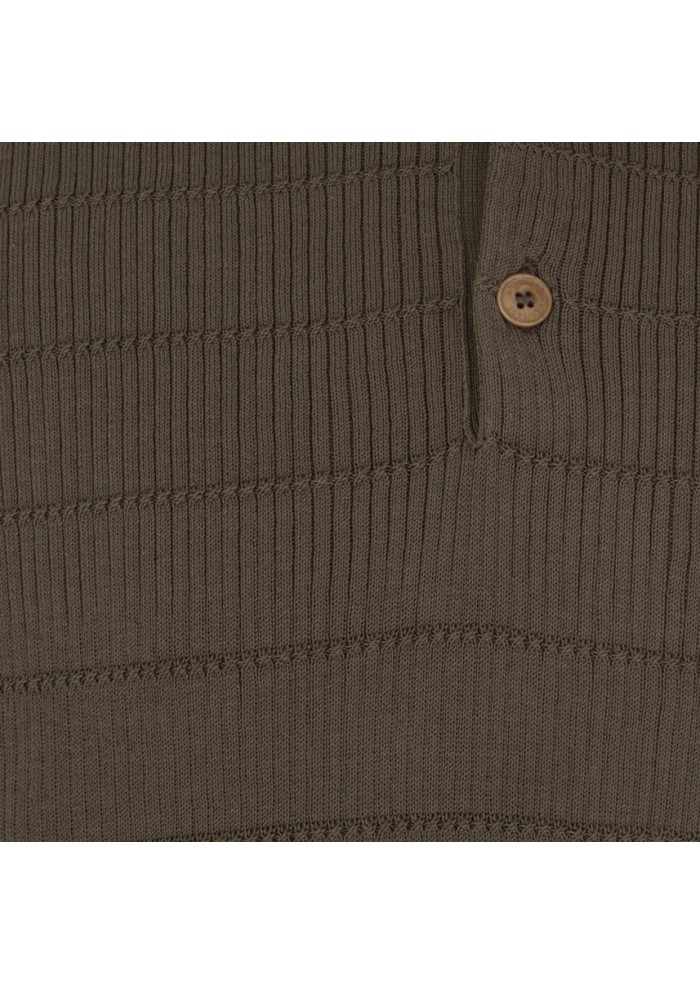 polo uomo heritage coste orizzontali marrone