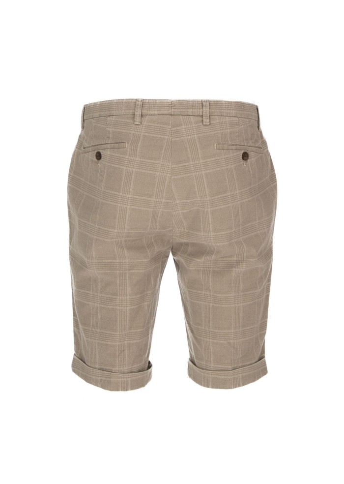 bermuda uomo briglia motivo a quadri beige marrone