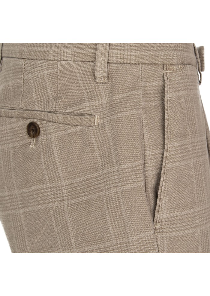 bermuda uomo briglia motivo a quadri beige marrone