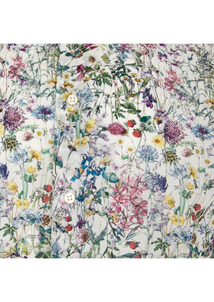 camicia uomo liberty rose blake motivo floreale bianco multicolor