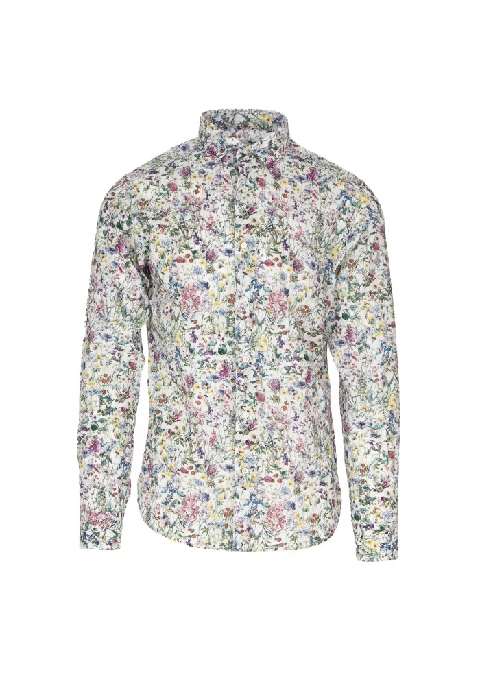 camicia uomo liberty rose blake motivo floreale bianco multicolor