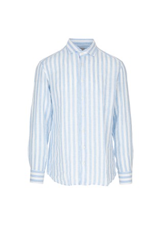 camicia uomo bastoncino righe verticali bianco azzurro