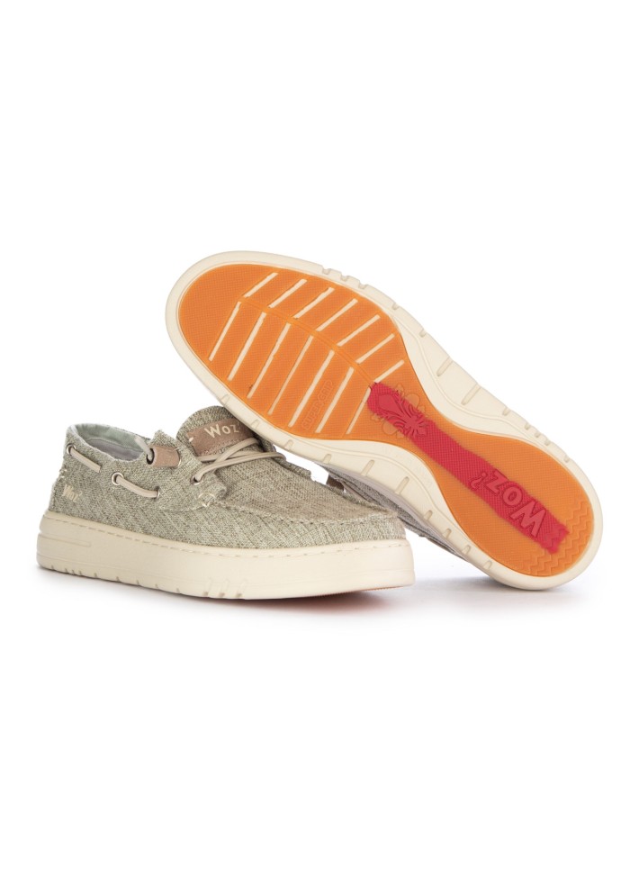 scarpe basse uomo woz james grip lino beige