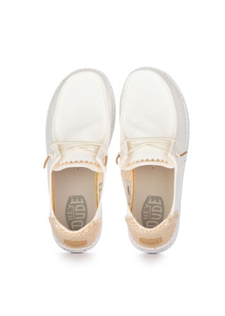 HEY DUDE | SCARPE BASSE WENDY CHAMBRAY WOVEN BIANCO