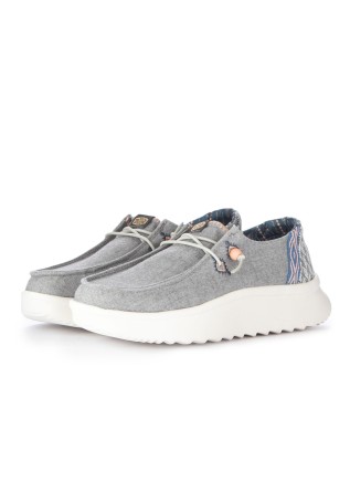 scarpe basse donna hey dude wendy peak chambray woven grigio