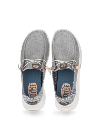 HEY DUDE | SCARPE BASSE WENDY PEAK CHAMBRAY WOVEN GRIGIO
