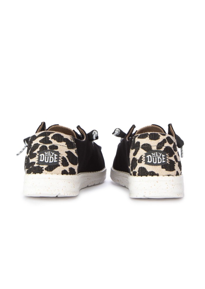 scarpe basse donna hey dude wendy leopard nero