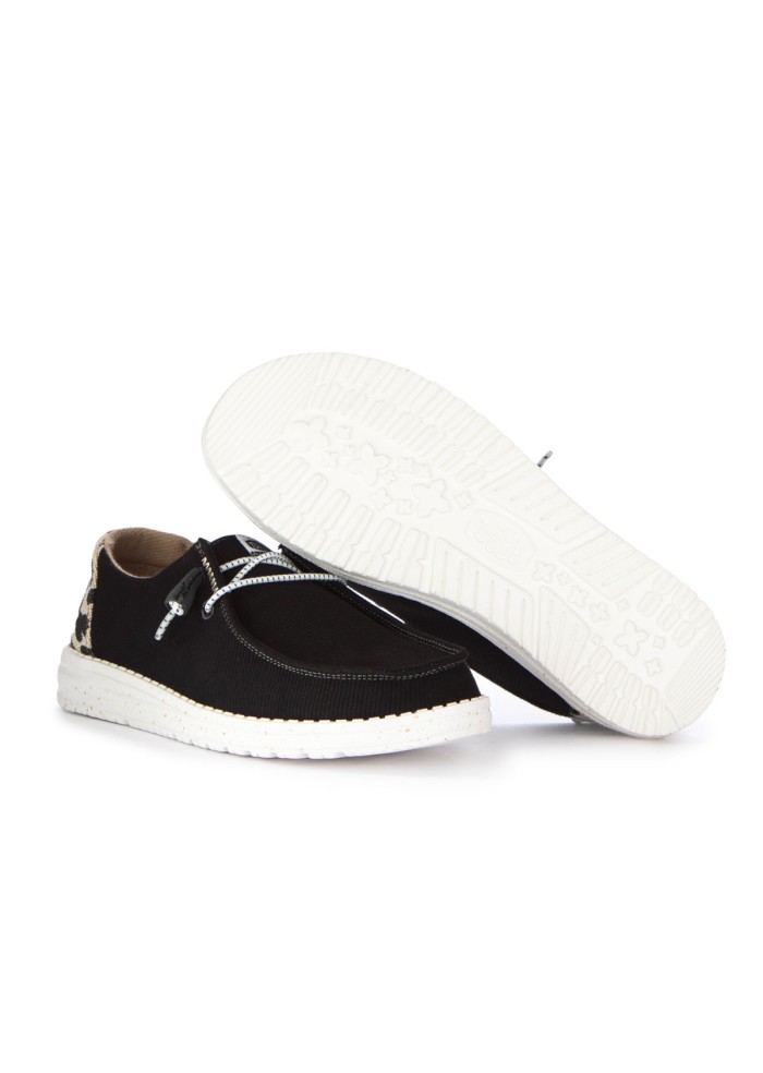 womens flat shoes hey dude wendy leopard black