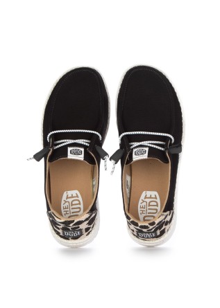 HEY DUDE | SCARPE BASSE WENDY LEOPARD NERO