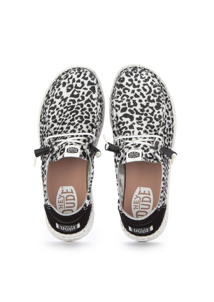 scarpe basse donna hey dude wendy leopard nero grigio