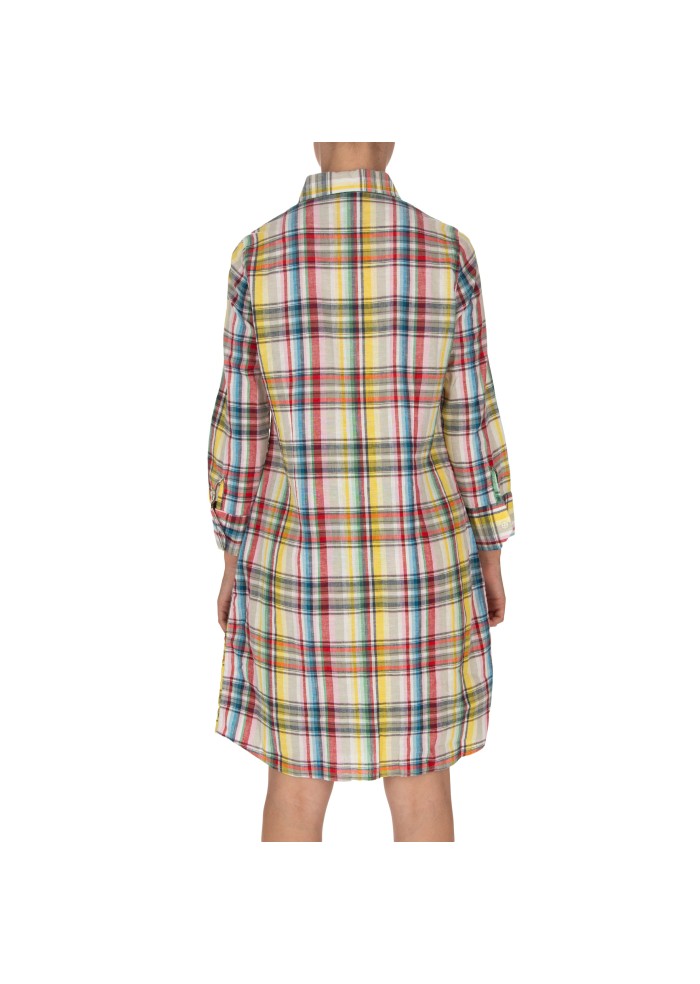 womens dress bastoncino camicione checked multicolor