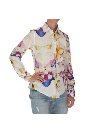 camicia donna bastoncino paola bianco multicolor