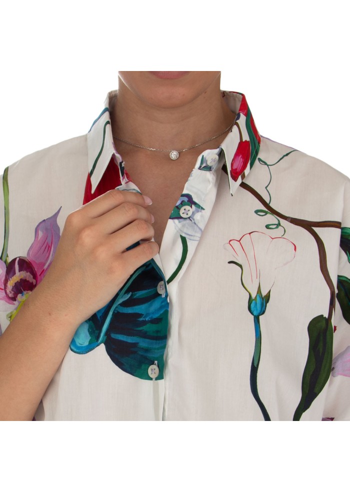 camicia donna bastoncino federica bianco multicolor